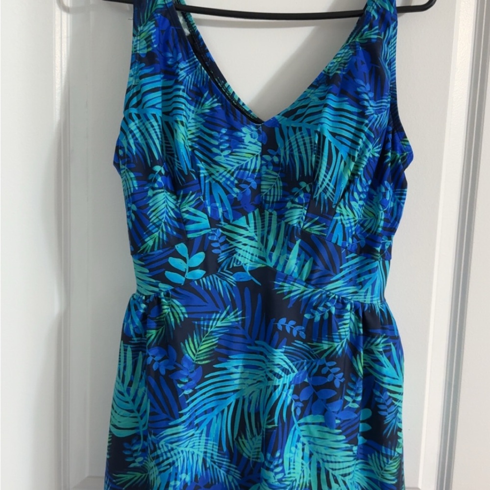 Swimsuits For All Blue and Green One Piece